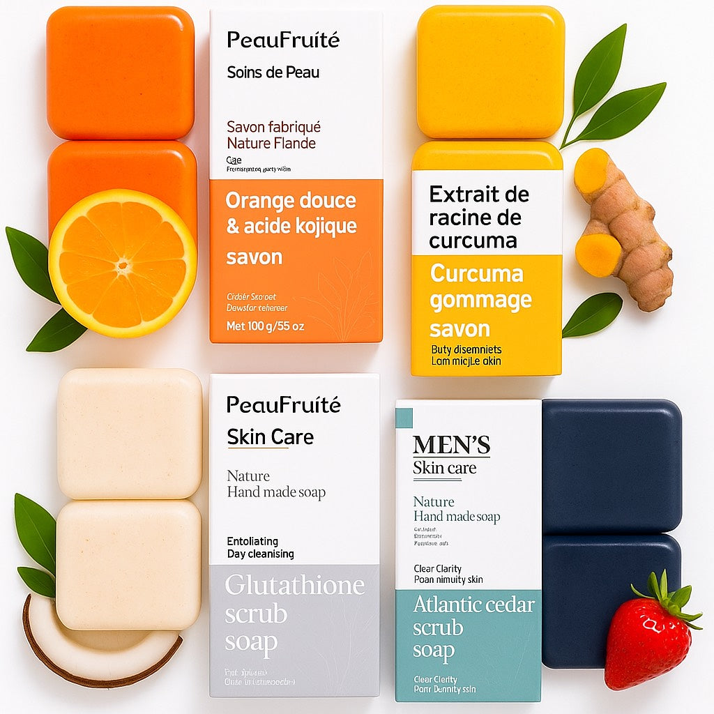 ✨ Savon Fruitée Éclat – Coco, Curcuma, Orange & Cèdre