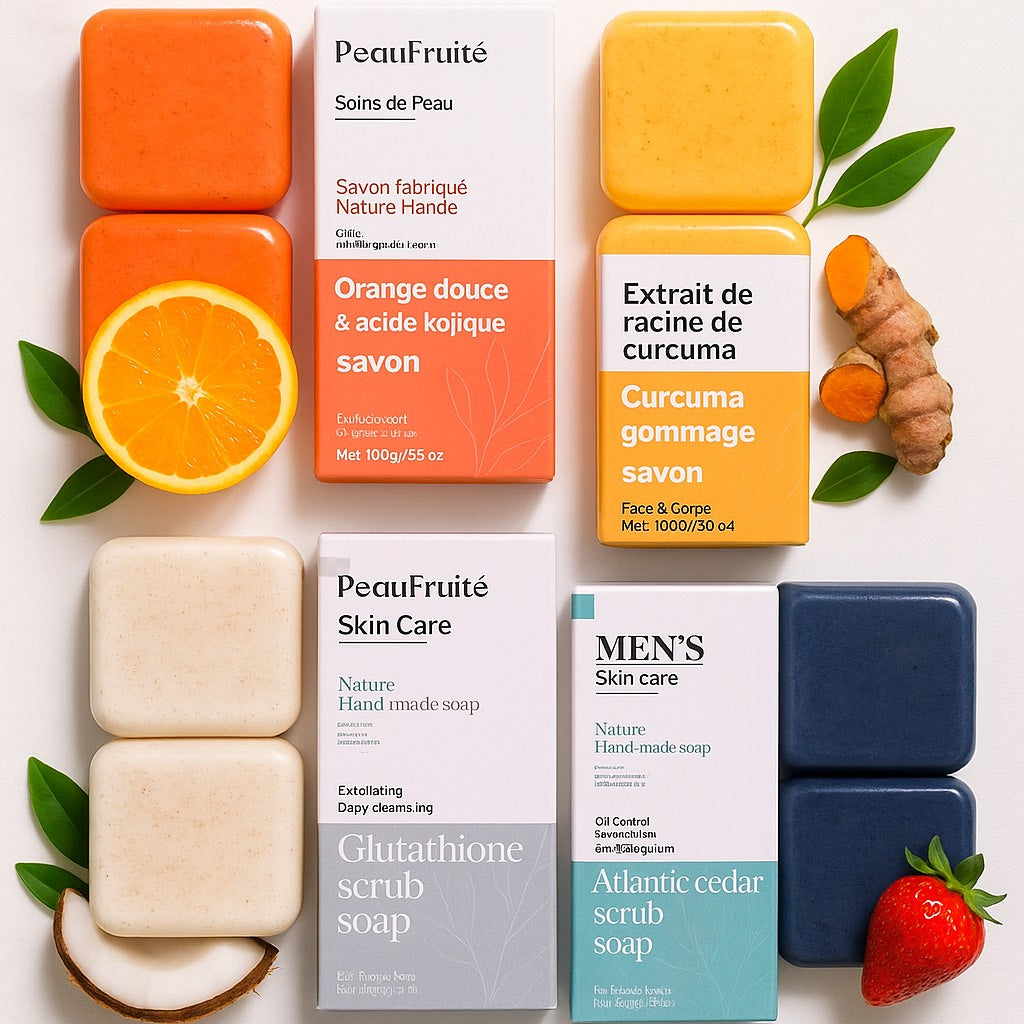 ✨  Savon Fruitée Éclat – Coco, Curcuma, Orange & Cèdre