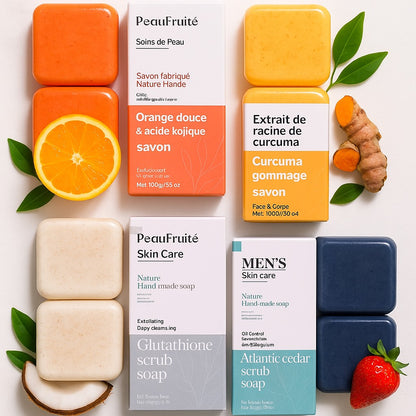 ✨  Savon Fruitée Éclat – Coco, Curcuma, Orange & Cèdre