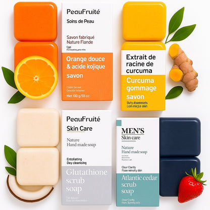 ✨  Savon Fruitée Éclat – Coco, Curcuma, Orange & Cèdre