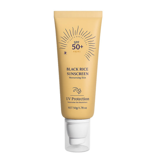 🖤 Crème Solaire au Riz Noir SPF50+ PA++++ – Protection Naturelle & Hydratation 🌞 (50g)