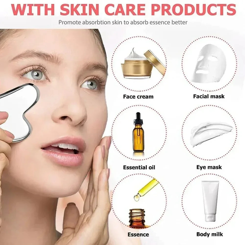 ❄️ Kit Gua Sha & Glace Visage  Décongestionne, Rafraîchit & Lifte 🍃