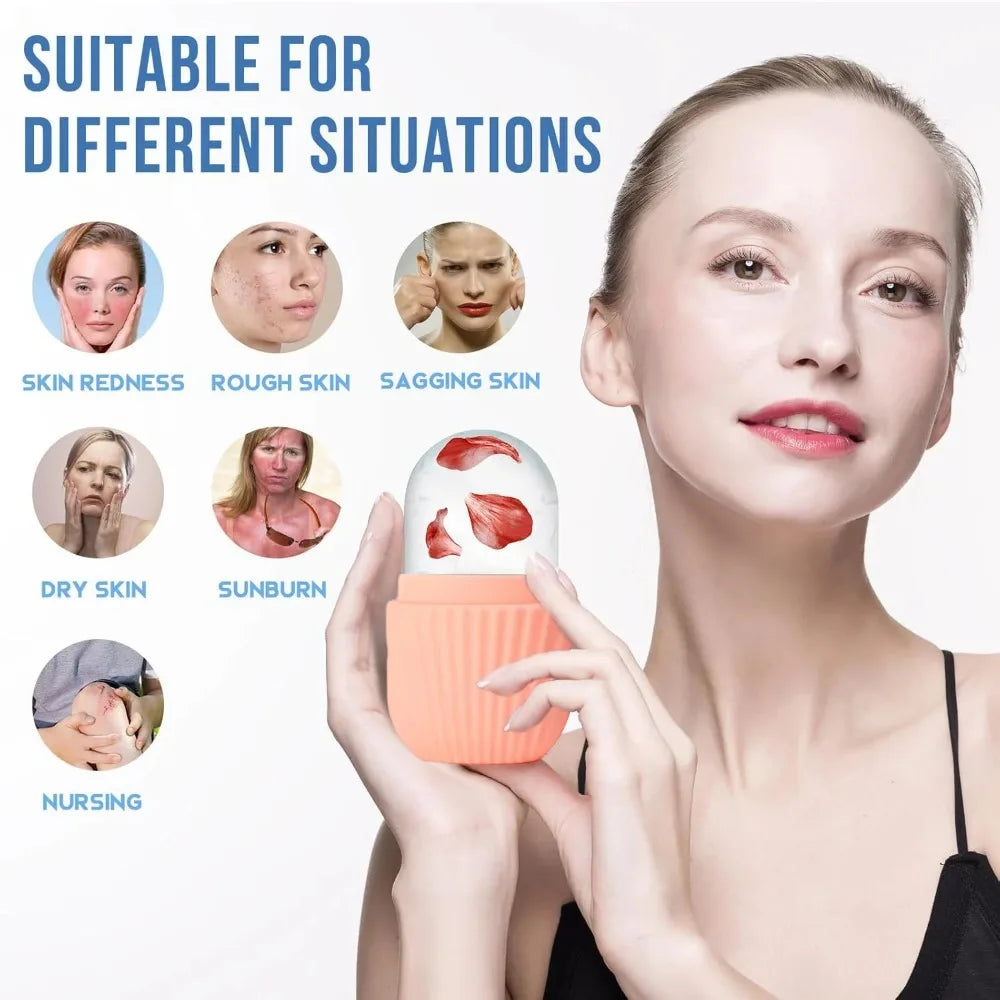 ❄️ Kit Gua Sha & Glace Visage  Décongestionne, Rafraîchit & Lifte 🍃