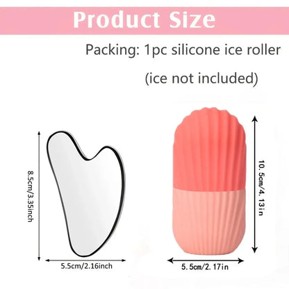 ❄️ Kit Gua Sha & Glace Visage  Décongestionne, Rafraîchit & Lifte 🍃