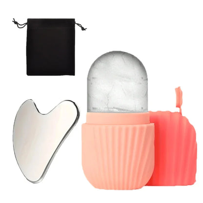 ❄️ Kit Gua Sha & Glace Visage  Décongestionne, Rafraîchit & Lifte 🍃