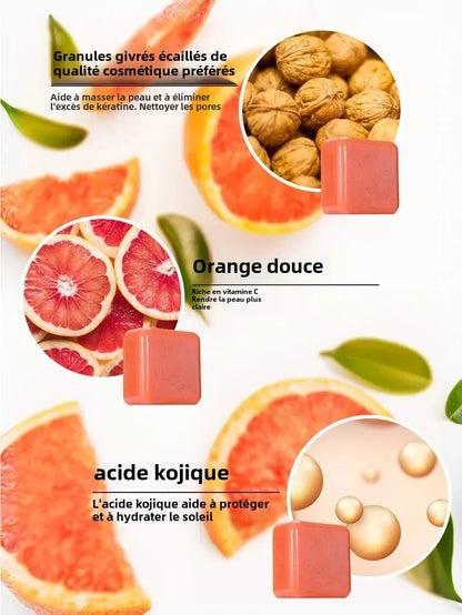 ✨  Savon Fruitée Éclat – Coco, Curcuma, Orange & Cèdre