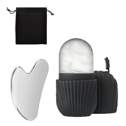 ❄️ Kit Gua Sha & Glace Visage  Décongestionne, Rafraîchit & Lifte 🍃