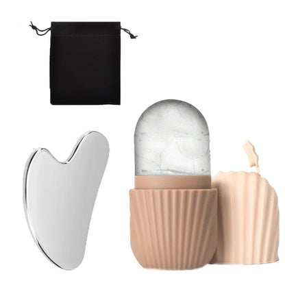 ❄️ Kit Gua Sha & Glace Visage  Décongestionne, Rafraîchit & Lifte 🍃