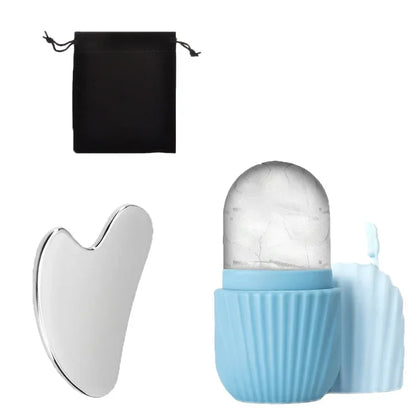 ❄️ Kit Gua Sha & Glace Visage  Décongestionne, Rafraîchit & Lifte 🍃